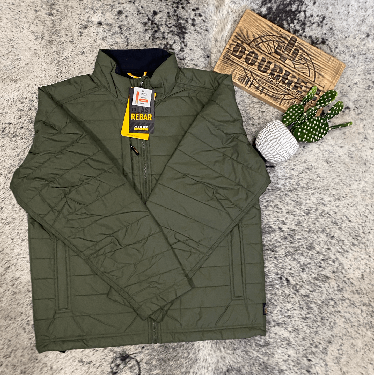 Rebar Cordura Ripstop Lightweight Insulated Jacket In Green Coats & Jackets ariatmens mom dad grads Double C Western Supply