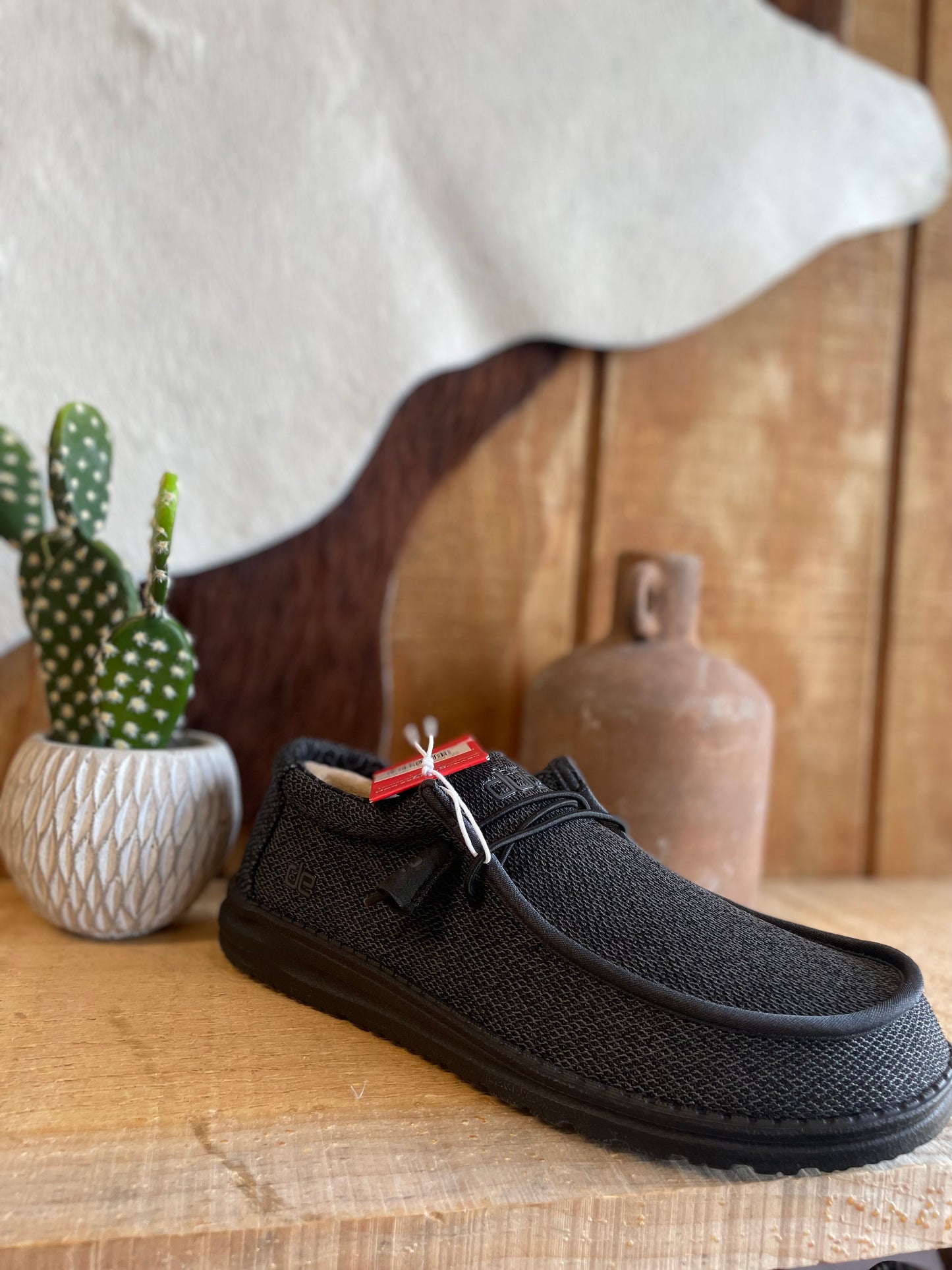 Hey Dude Men's Wally Sox Micro Total Black Shoes mom dad grads Hey Dude
