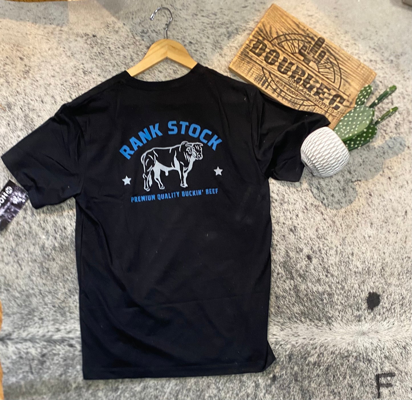 Hooey "Charbray" Black w/Grey/Blue Rank Stock Logo T-shirt Men's Clothing Hooey