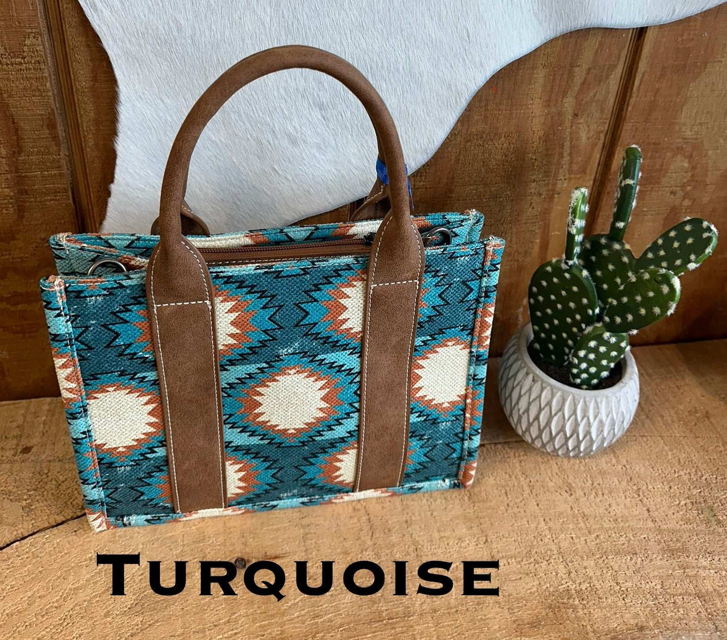 Wrangler Distressed Dual Sided Print Canvas Tote/Crossbody WG221-8120 Purse Montana West