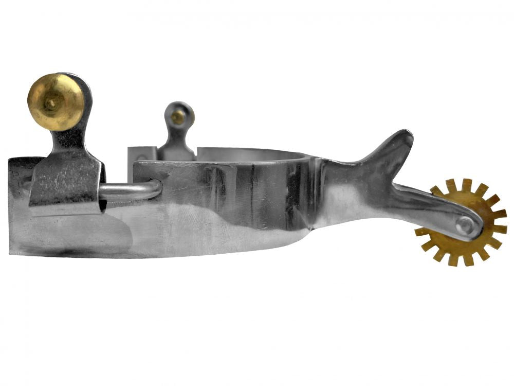 Showman Lightweight Stainless Steel Spurs with Brass Rowels Spurs Shiloh