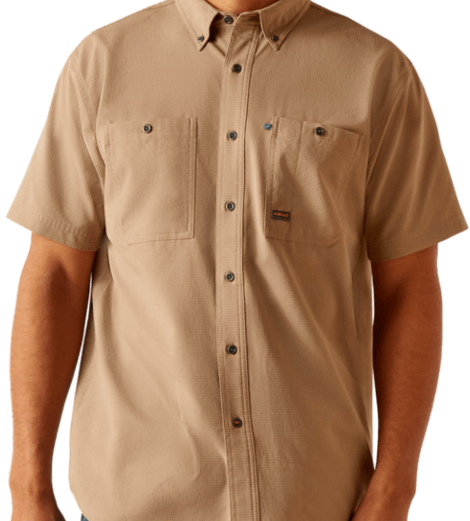 ARIAT MNS Rebar Made Tough 360 AirFlow Work Shirt REBAR KHAKI Ariat