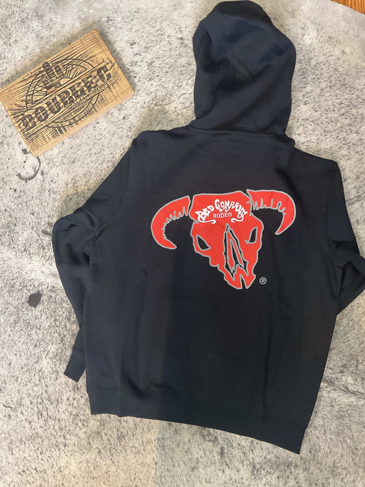 Hooey Men's Black Hoodie with Red/White Bad Company Logo Hoodie Hooey