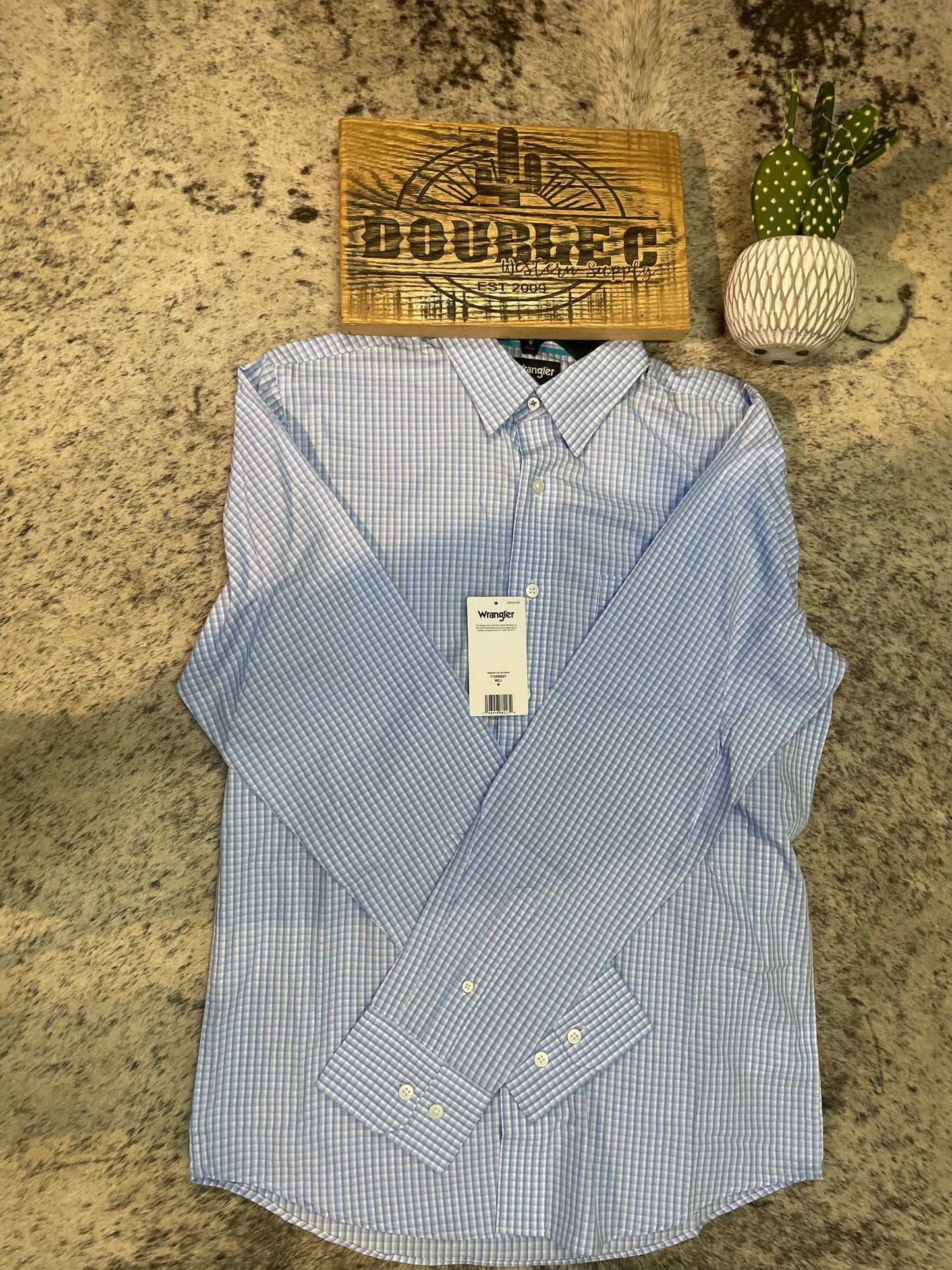 Wrangler® X Cody Johnson Long Sleeve Shirt - Classic Fit - Blue Shirt Wrangler