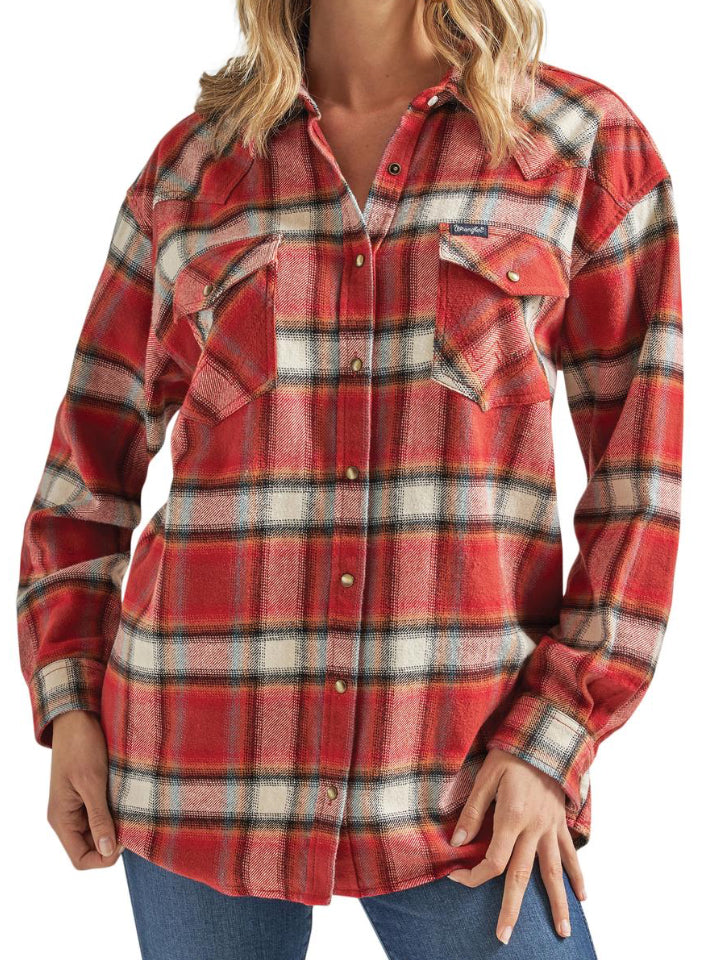 Wrangler Retro® Americana Boyfriend Shirt - Red mom dad grads Wrangler