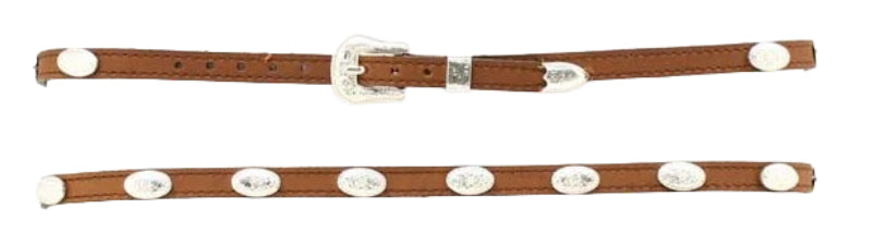 Twister Leather With Silver Conchos Hatband Hatband M & F