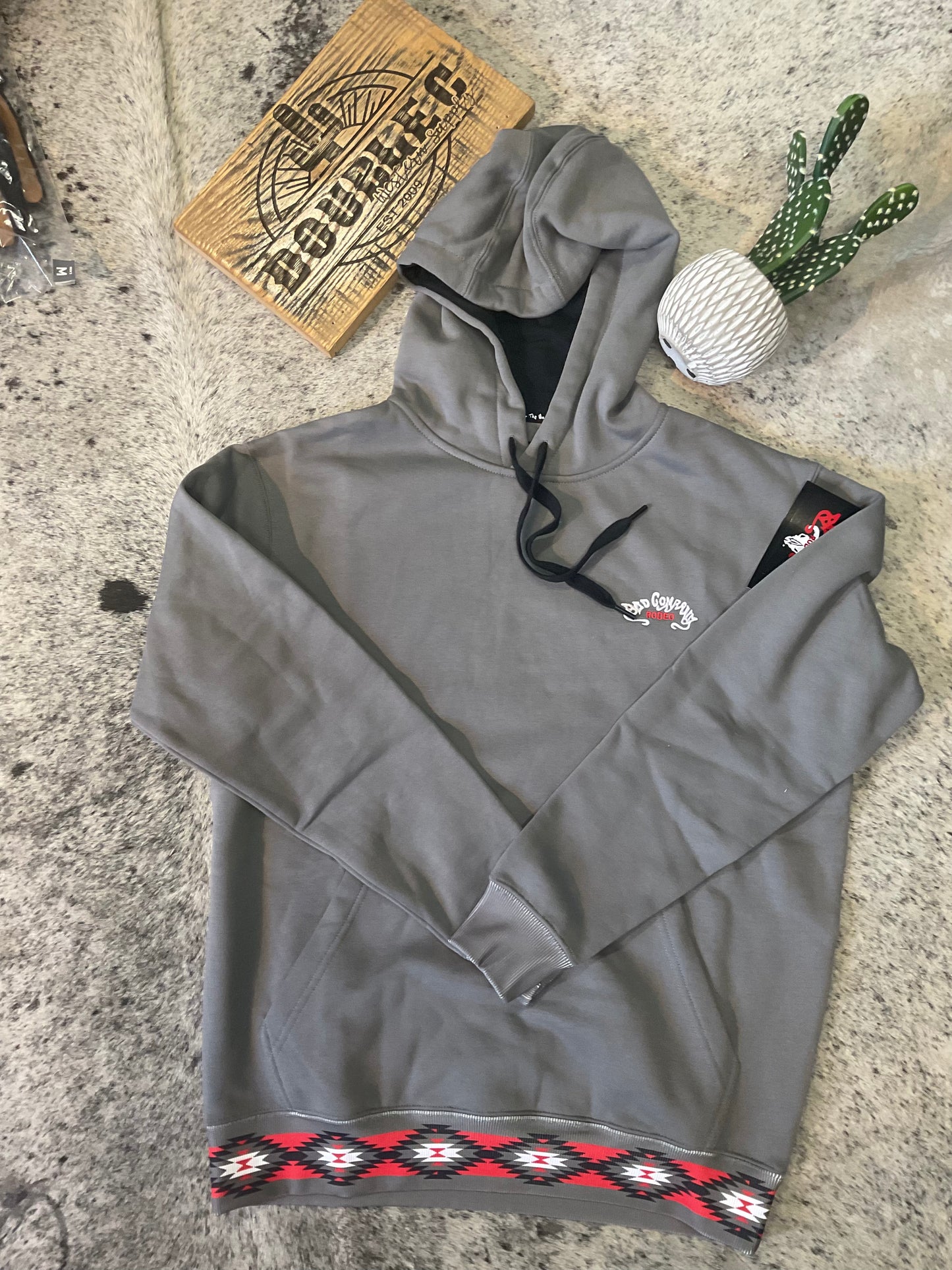 Hooey Bad Company Mens Steel Gray Hoody HH1401DKGY Hoodie Hooey