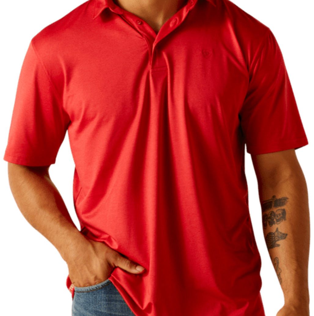 Ariat MNS Charger 2.0 Polo HAUTE RED Shirts & Tops Ariat