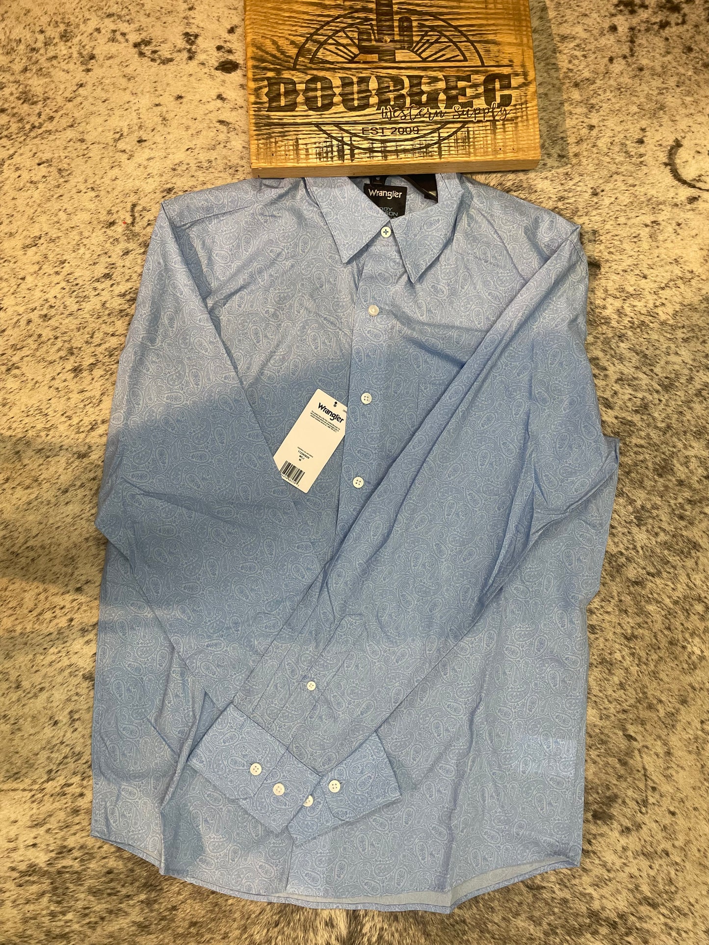 Wrangler® X Cody Johnson Long Sleeve Shirt - Classic Fit - Blue Shirt Wrangler