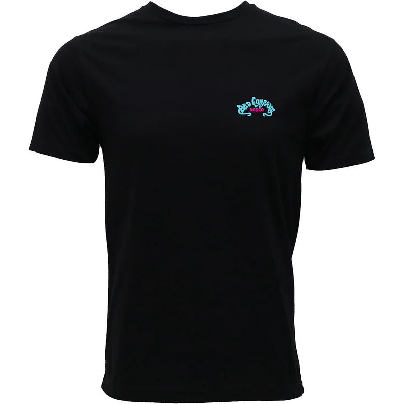 Bad Company T-shirt Black w/Blue & Pink Logo HT1832BK Shirts Hooey