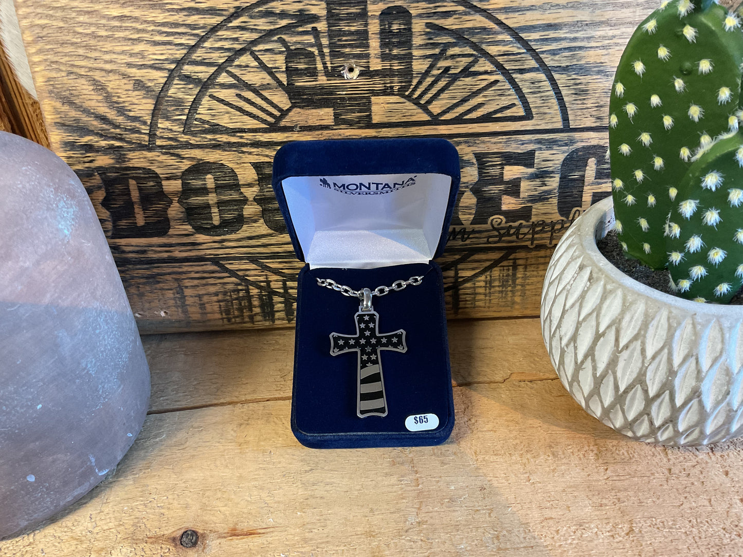 Montana Silversmiths Inspirational Patriotism Cross Necklace - NC4360 NECKLACE Women's Montana Silversmiths