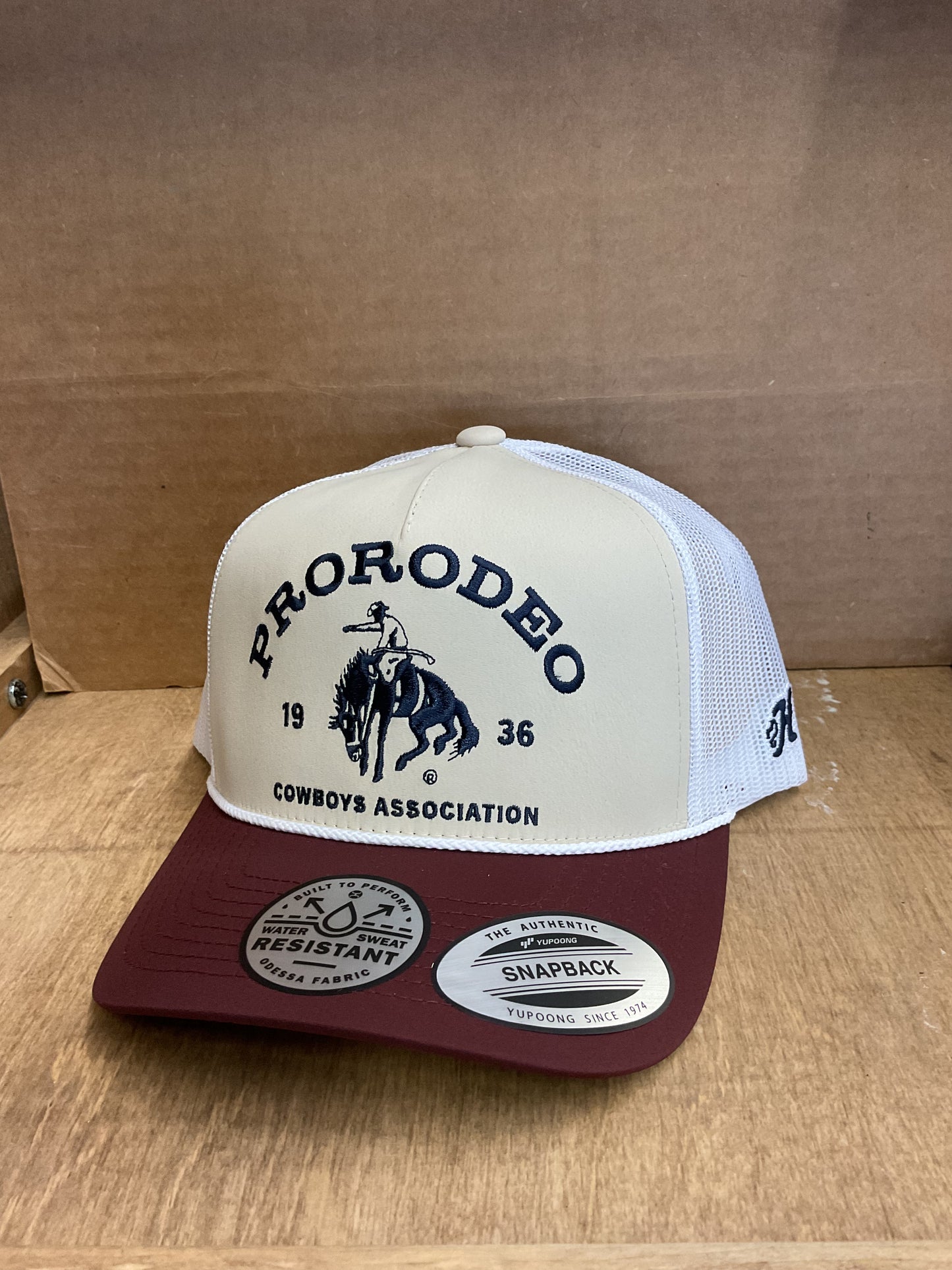 Hooey PRCA Tan/White Cap with Blue Logo 2663T-TNWH Cap Hooey