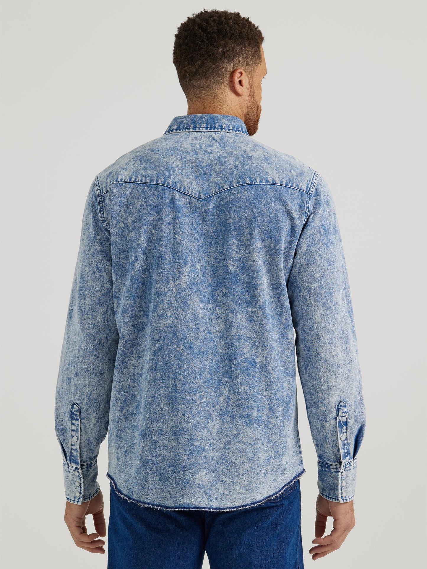 Wrangler® Vintage Inspired Long Sleeve Denim Shirt - Blue Denim Shirt Wrangler