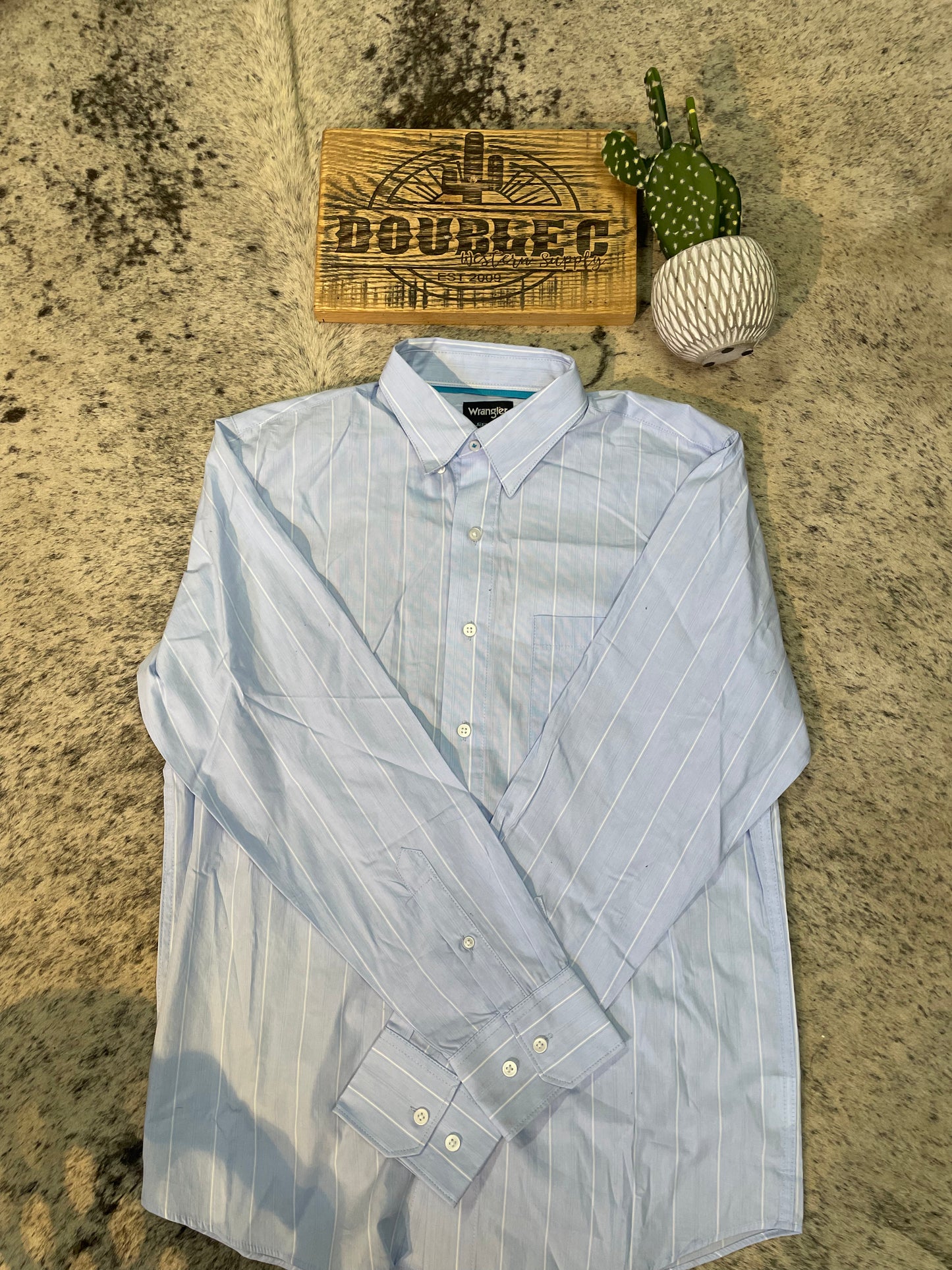 Men's Wrangler® X Cody Johnson Long Sleeve Shirt - Classic Fit - Blue Shirt Wrangler