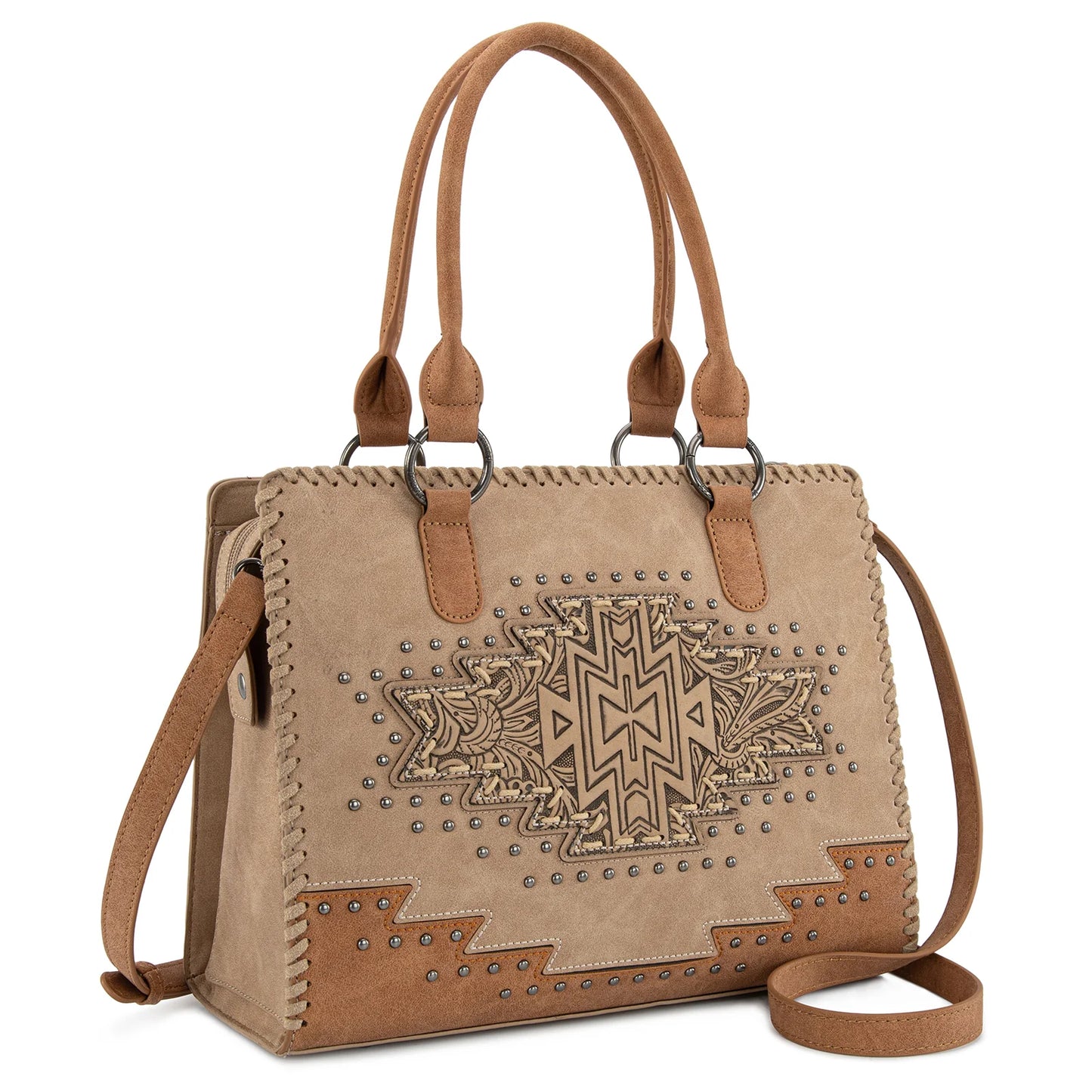 Montana West Tooled Aztec Concealed Carry Tote/Crossbody MW1354G-8355 Purse Montana West