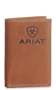 Ariat® Men's Brown Leather Wallet With Ariat Word and Shield Logo wallets Ariat