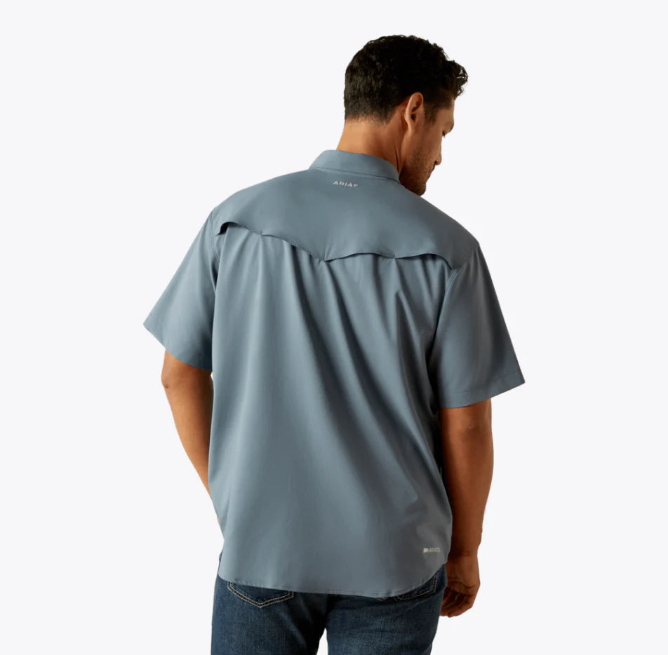 Ariat Men's VentTEK Gray-Blue Western Fitted Shirt 10058813 Shirt ariatmens Ariat