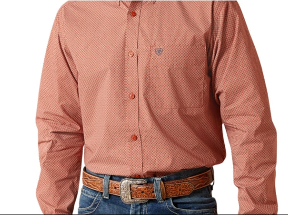 Ariat Men's Warren FTD L/S Shirt Rust Red 10065965 Shirt Ariat