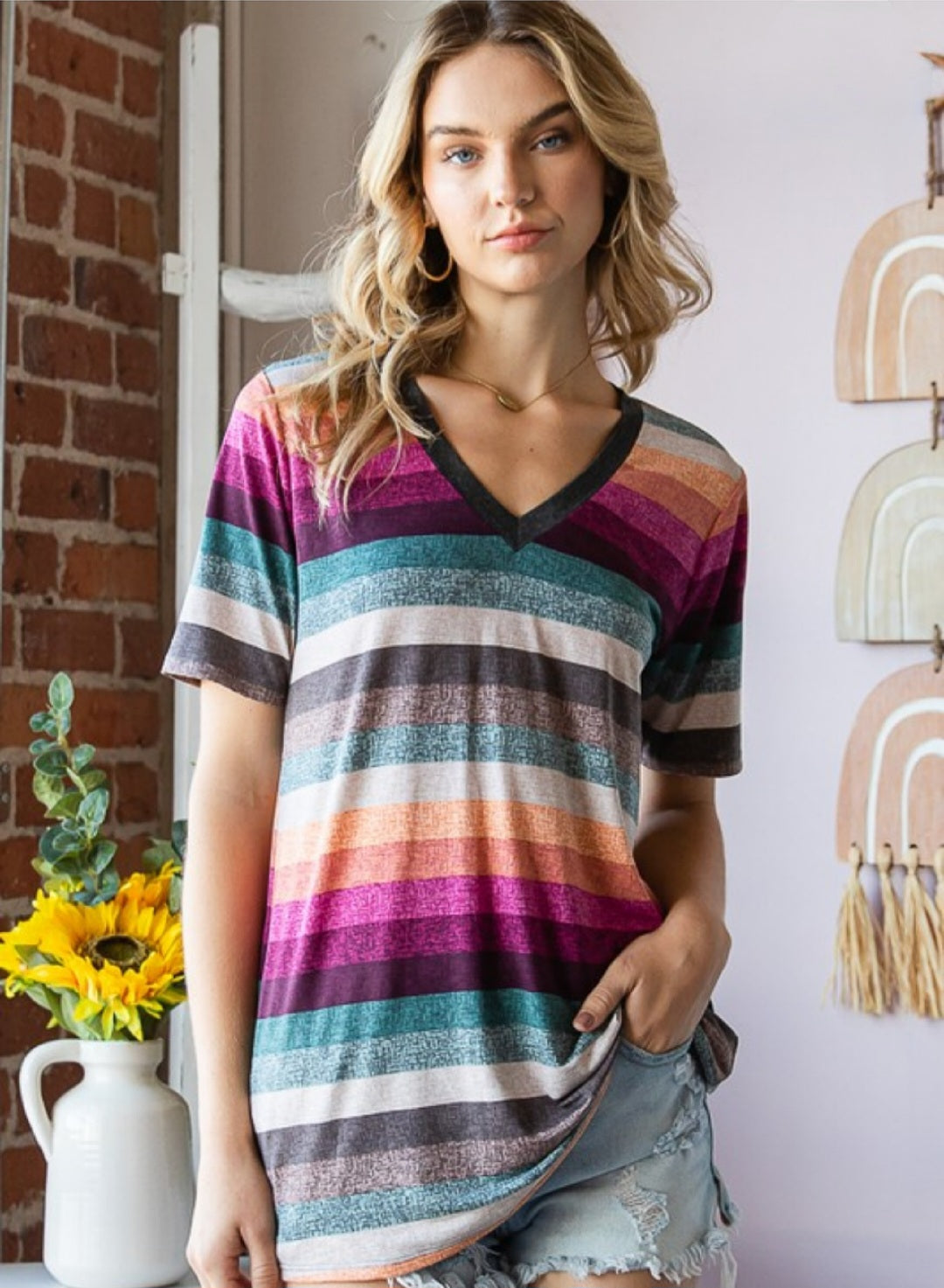 Stripe Top Double C Western Supply