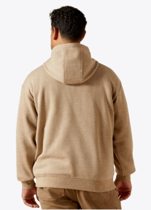 Men's Rebar Lightweight Logo Hoodie Oatmeal Heather/Black - 10062708 Hoodie ariatmens Ariat