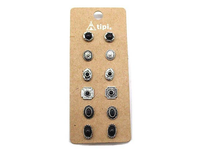 Western 6 Pair Dainty Post Earring Set Earrings Snowing West
