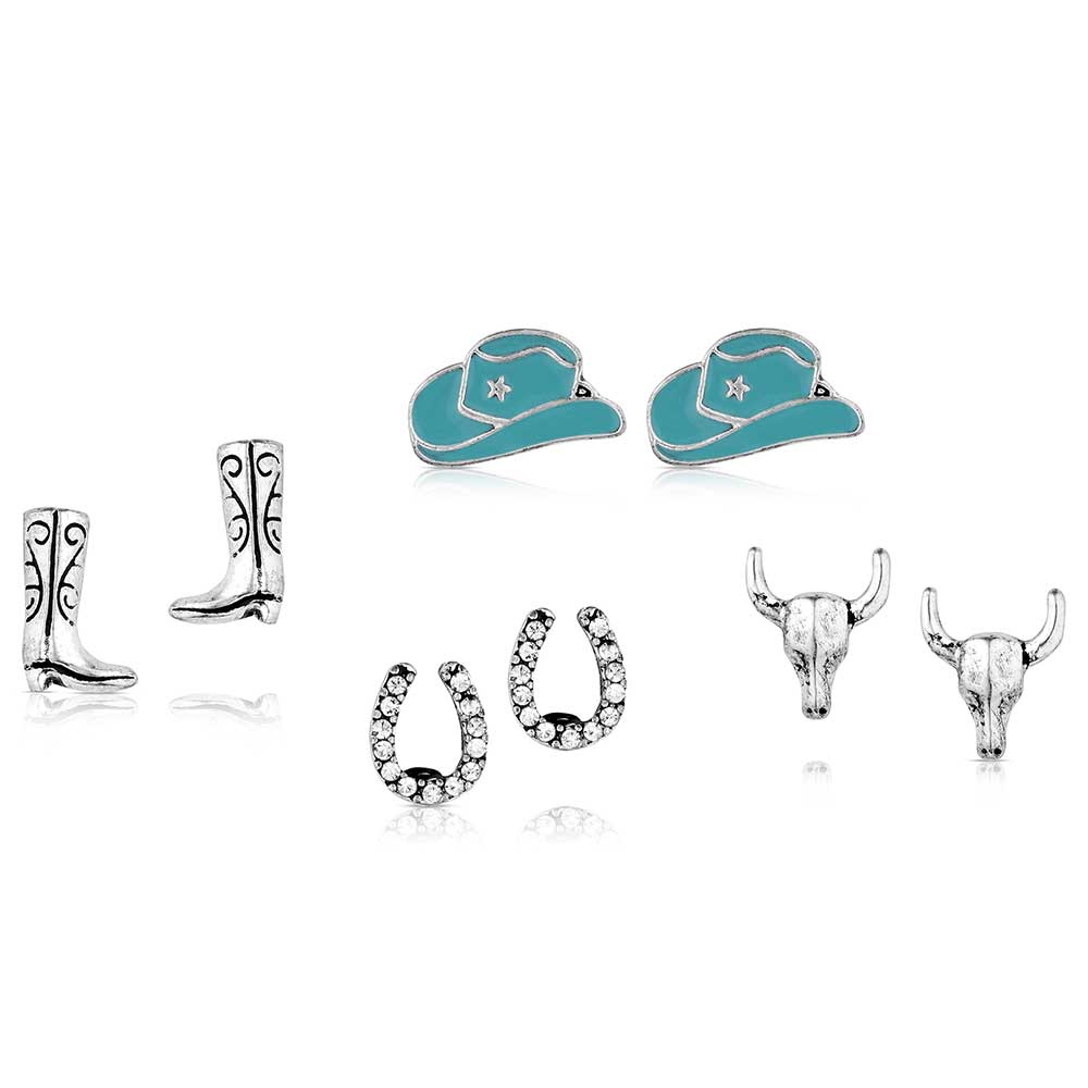 Boot Scootin Post Earring Set AER6241 Earrings Montana Silversmiths