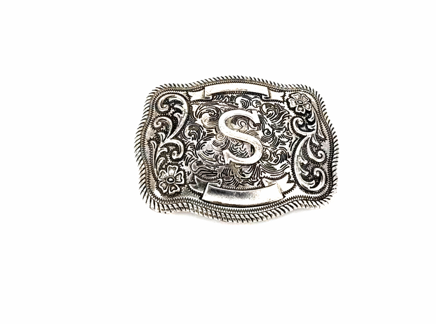 Western Filigree Initial Belt Buckle Belt S Snowing West