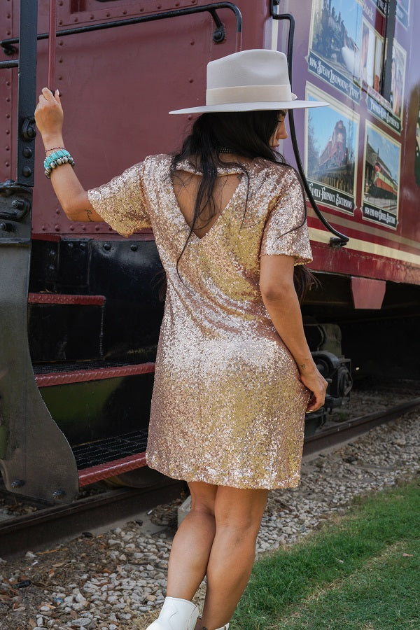 Gold Sequin Dress Double C Western Supply