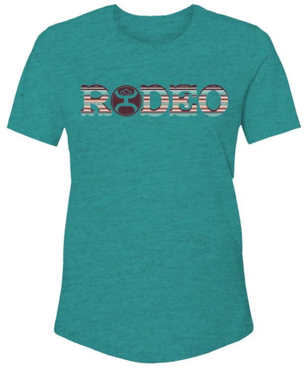 HOOEY "RODEO" TEAL HEATHER W/ SERAPE T-SHIRT T Shirt Hooey