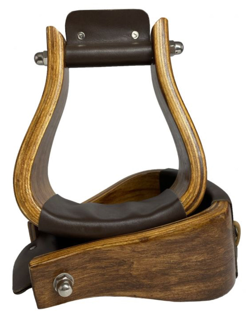 Showman Solid Oak Stirrups Shiloh