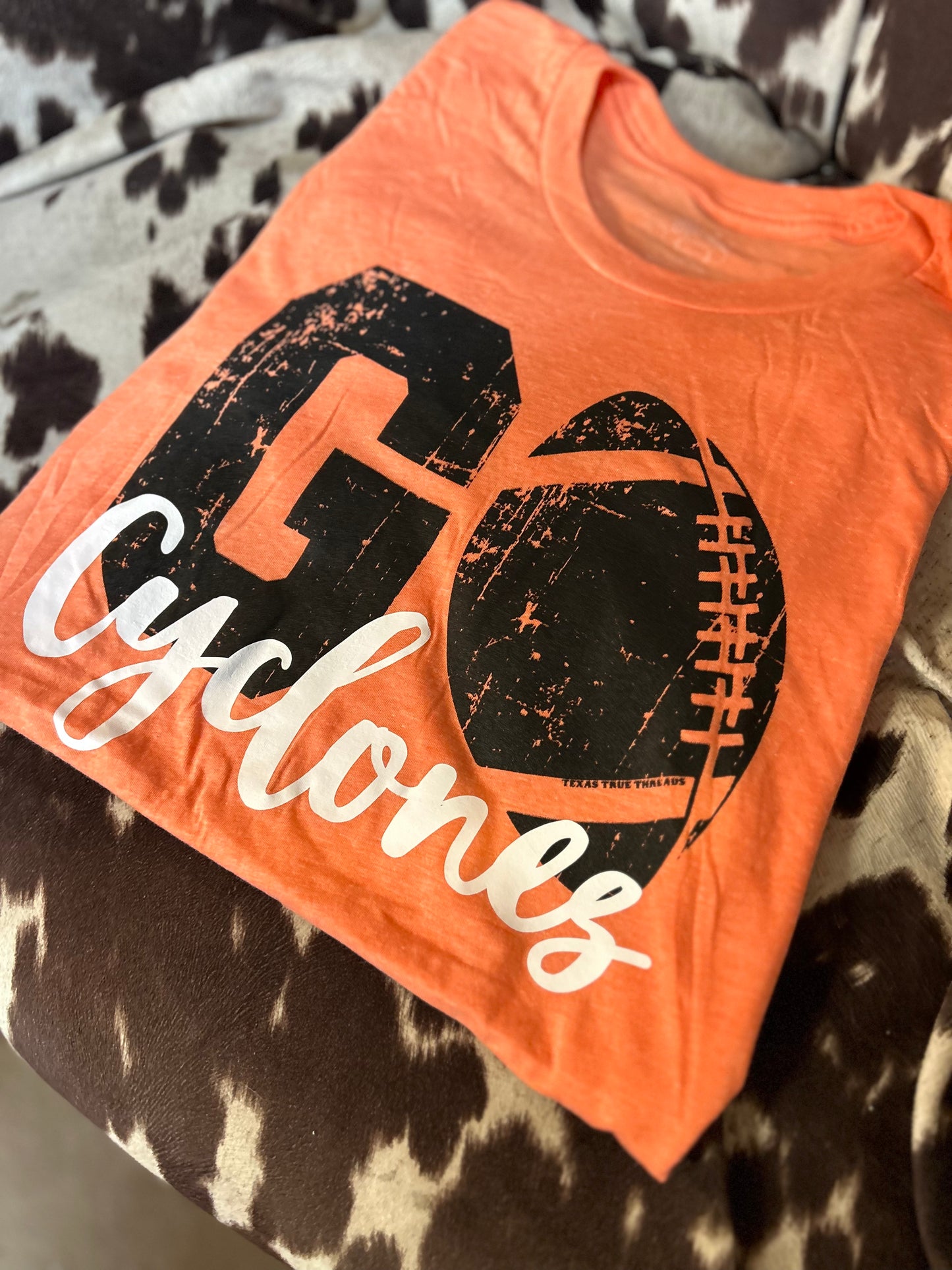 “Go Cyclones” football tee mom dad grads Double C Western Supply