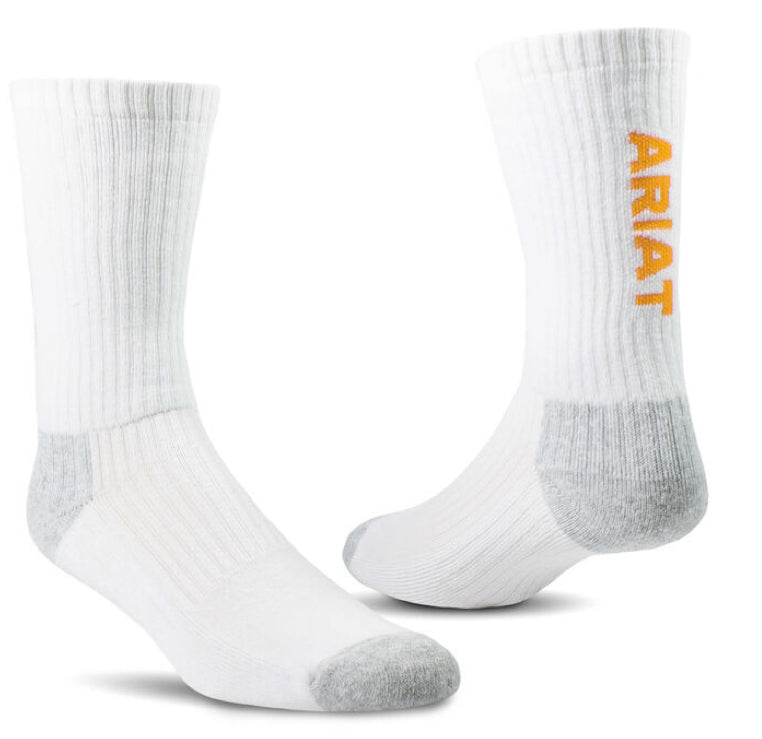 Premium Ringspun Cotton Crew Work Sock 3 Pair Pack Ariat