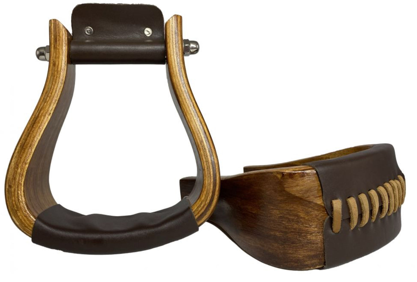 Showman Solid Oak Stirrups Shiloh