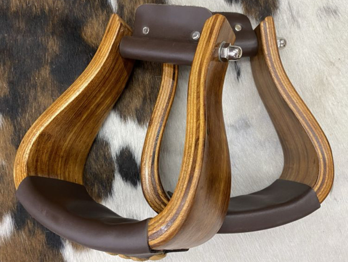 Showman Solid Oak Stirrups Shiloh