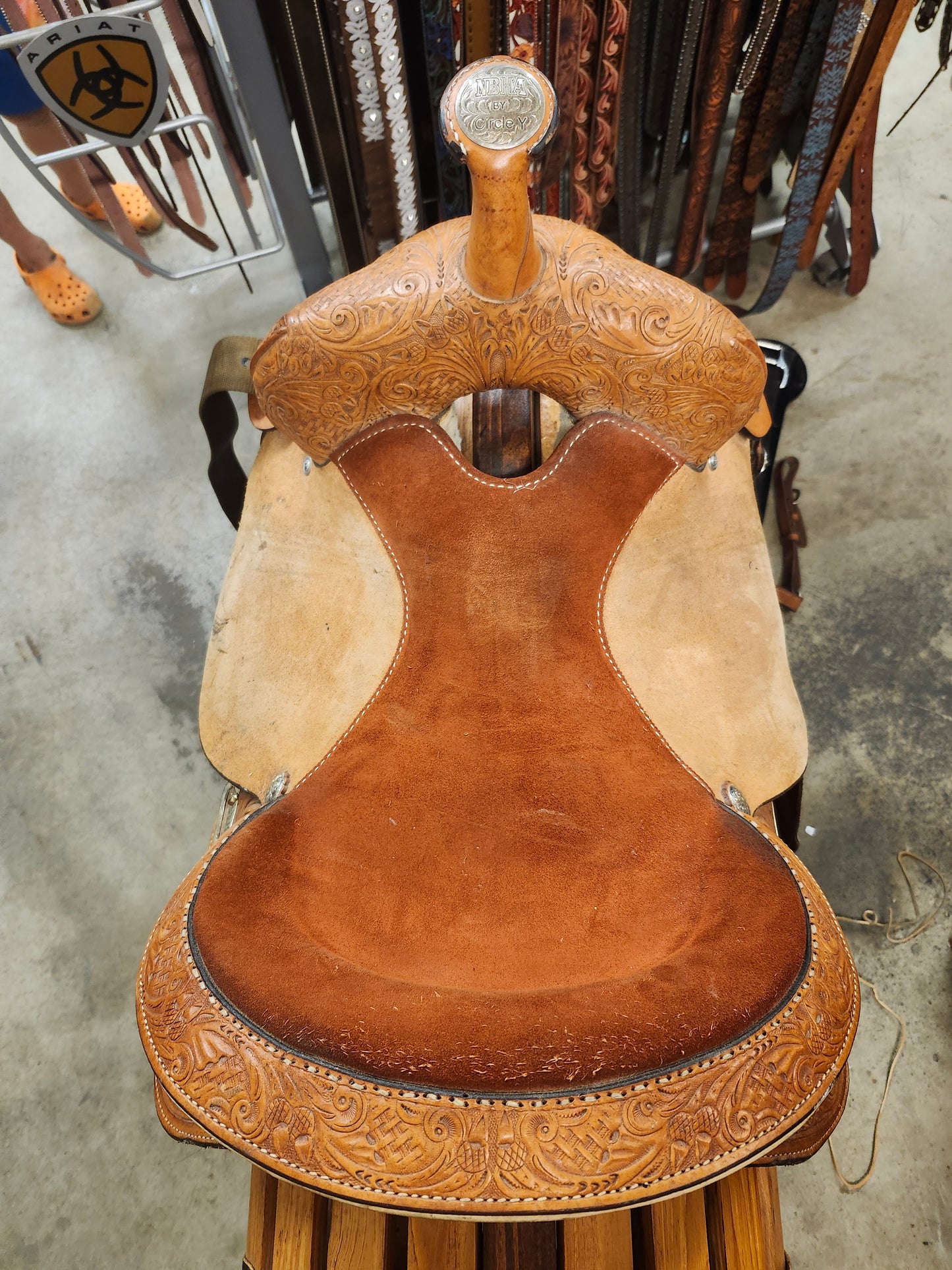 15"Circle Y NBHA Barrel Saddle (like new) Double C Western Supply