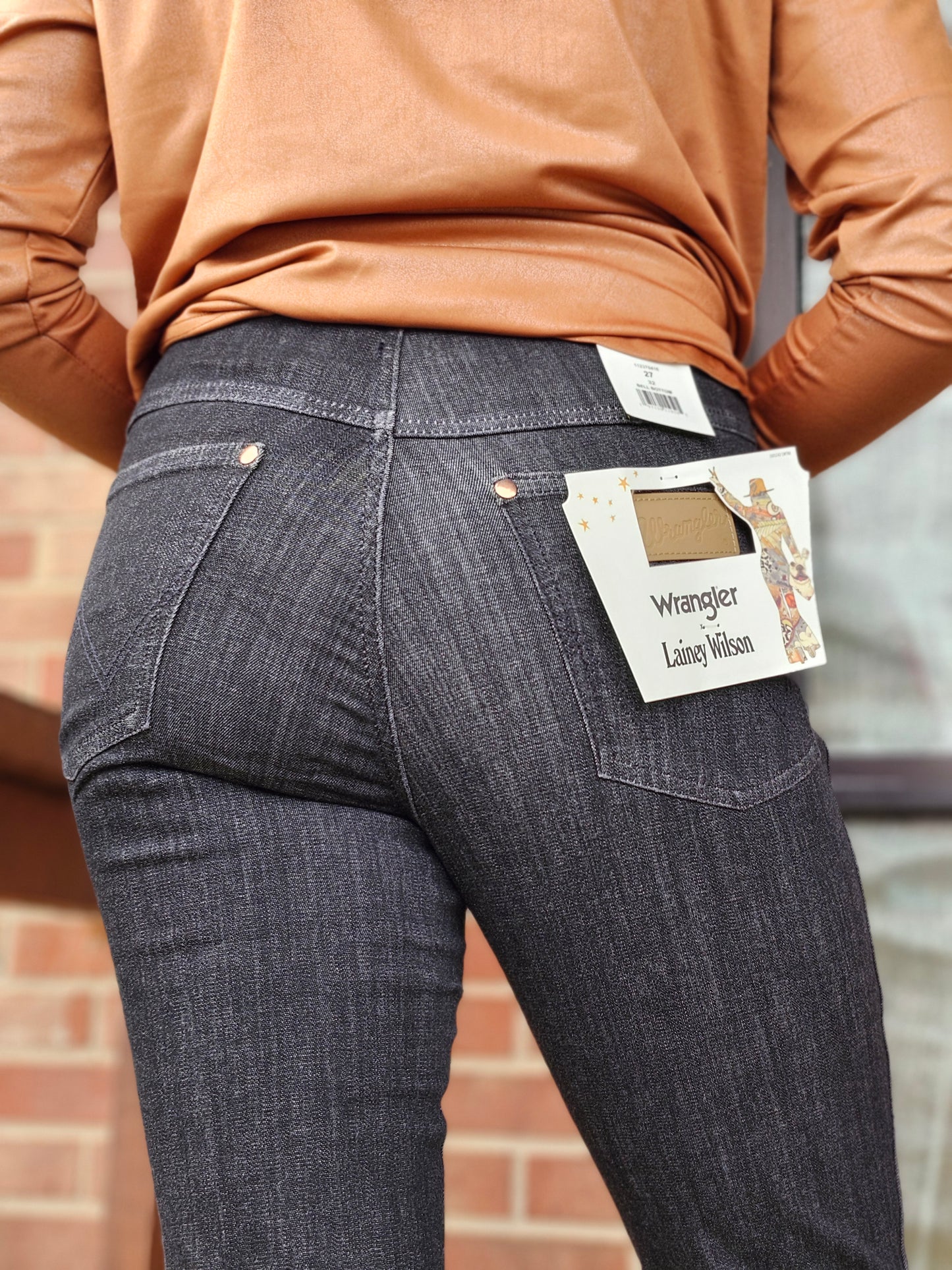 Wrangler® X Lainey Wilson Pull on Bell Jean - Washed Black 112370416 Jeans Wrangler