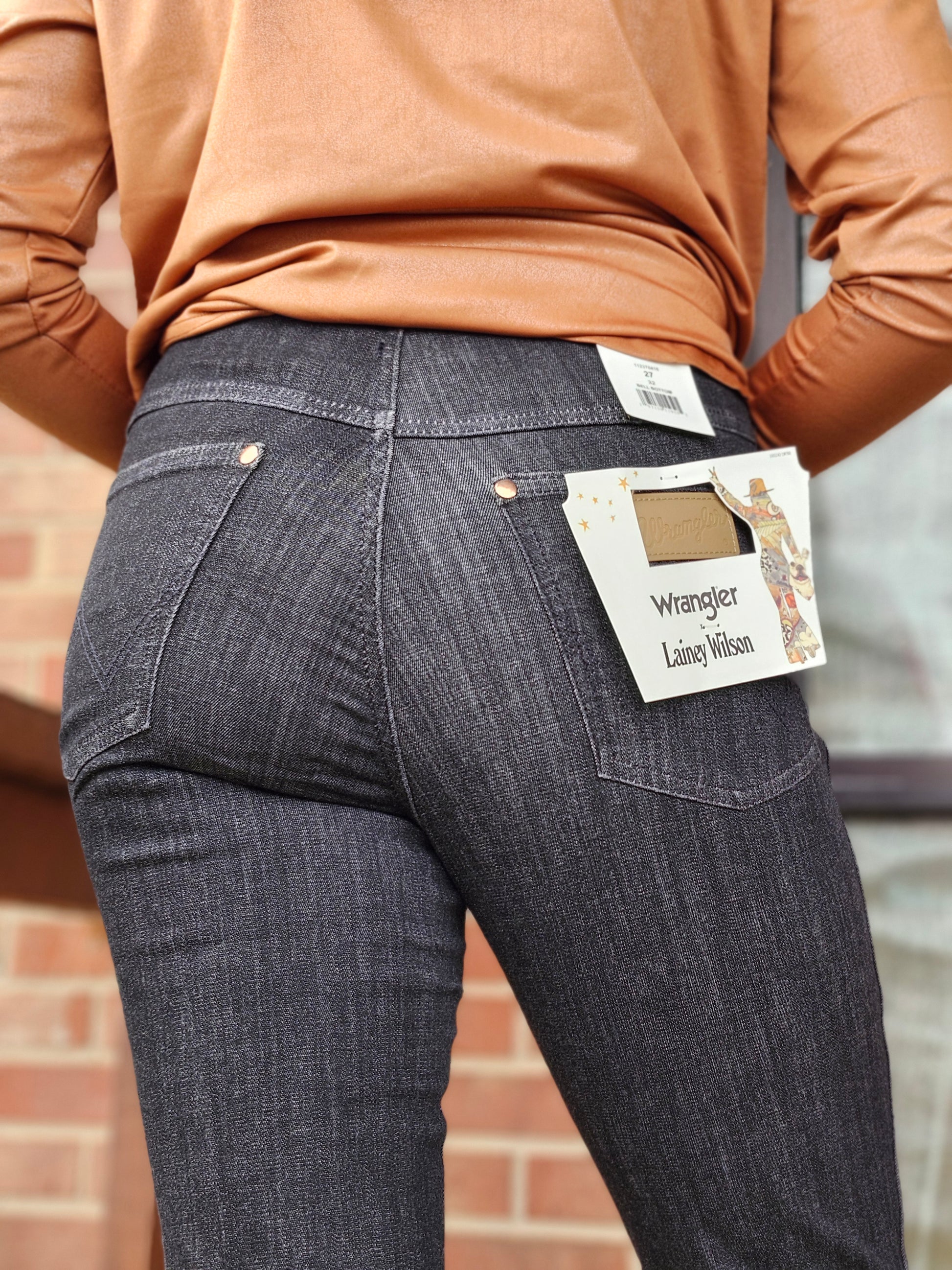 Wrangler® X Lainey Wilson Pull on Bell Jean - Washed Black 112370416 Jeans Wrangler