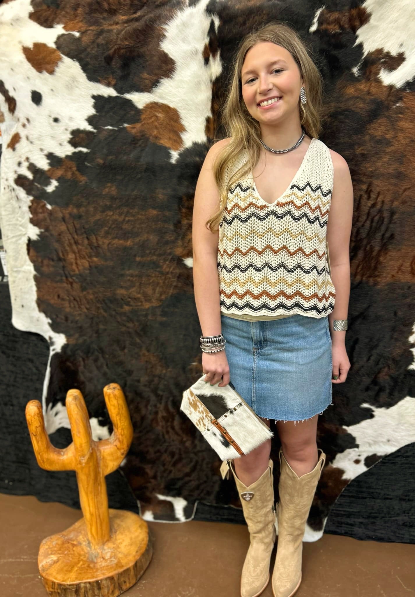 112364720 - Wrangler Retro® Vintage Tank - White Multi SHIRT Women's WRANGLER