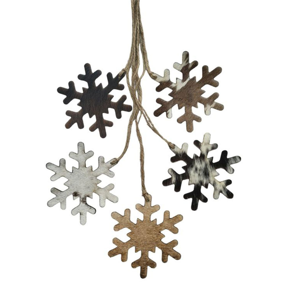 Cowhide Western Leather Christmas Ornaments - Snowflake Ornaments Shiloh