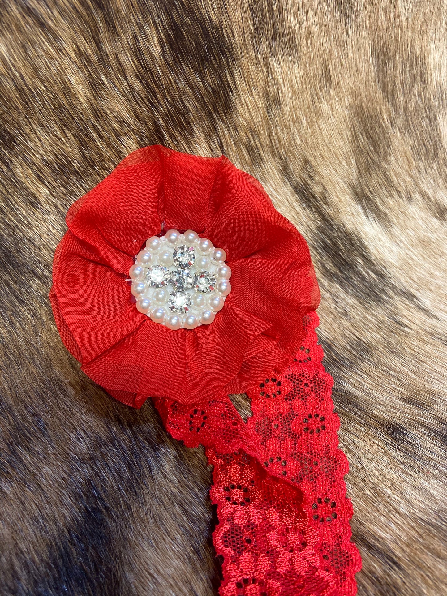 Flower head wrap baby girl Red Double C Western Supply