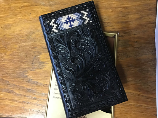 3D Rodeo Wallet Floral Leather Cross Embroidered 3D