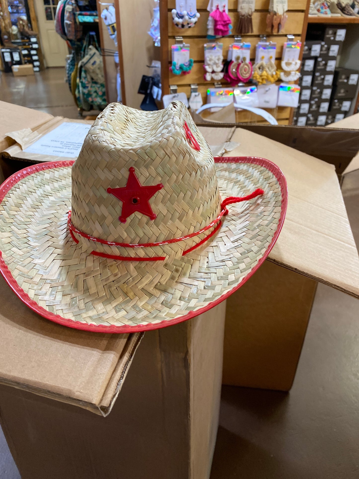 Palm straw hat Western express