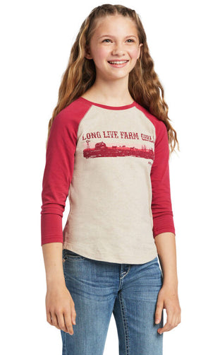Ariat Girls Long Live Farm Girls Long Sleeve T Shirt Ariat