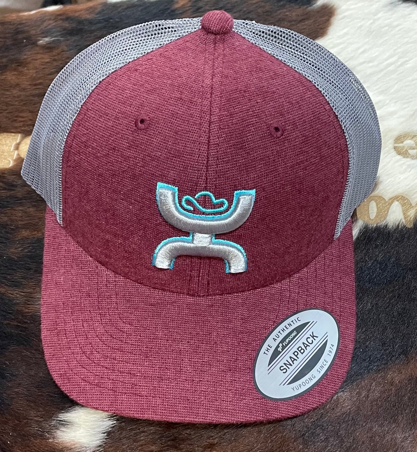 “Sterling” Hooey Cap Hats Maroon Grey Hooey