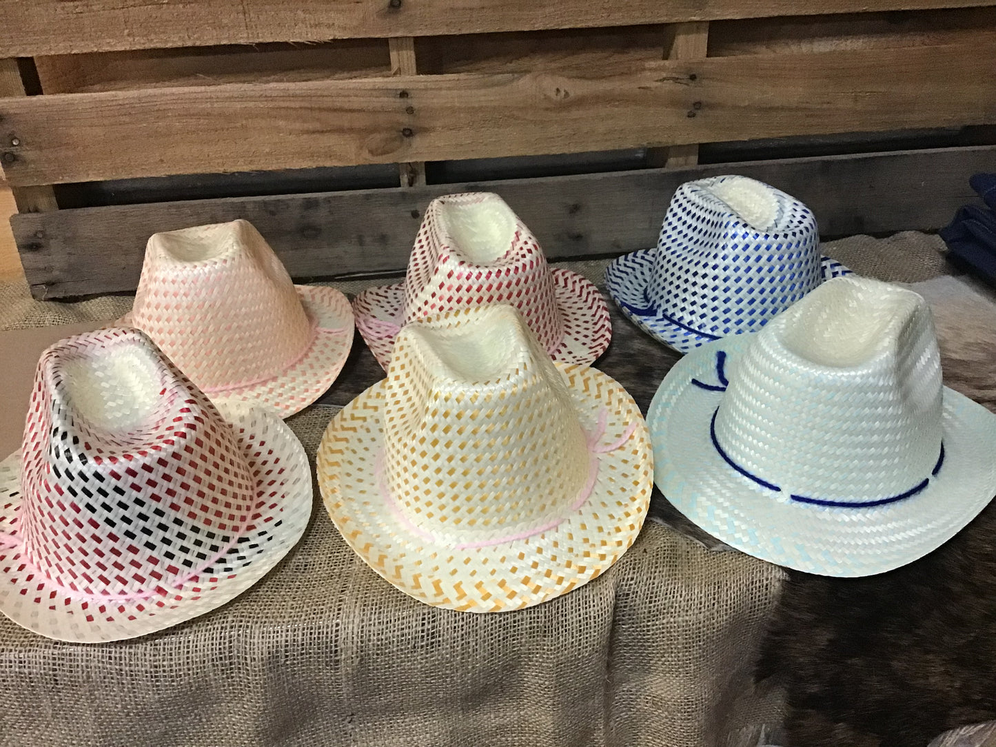 Toddler Assorted Colors Straw Hat Hats Western express