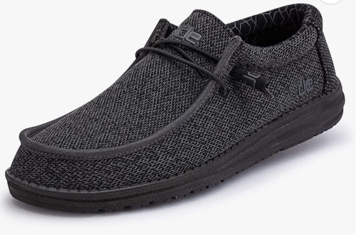 Hey Dude Men's Wally Sox Micro Total Black Shoes mom dad grads Hey Dude