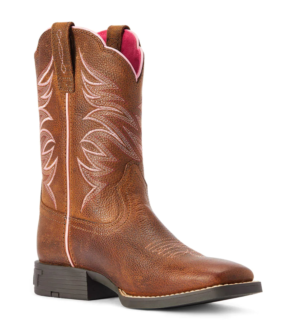 Ariat® Youth Girl's Firecatcher Rowdy Brown Square Toe Boots 10042413 Shoes ariatfootwear Double C Western Supply