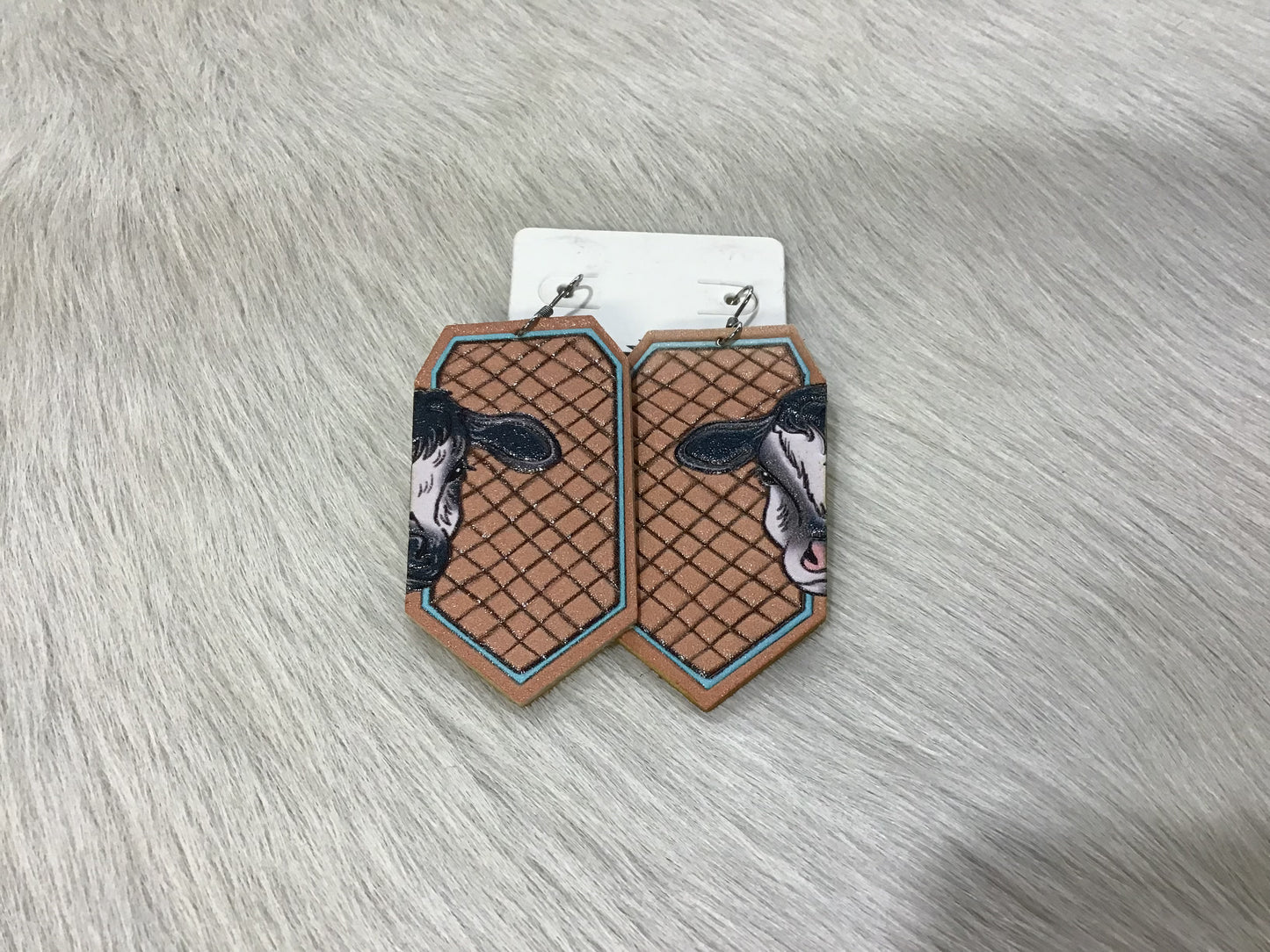 Leather Cow Earrings Double C Western Supply
