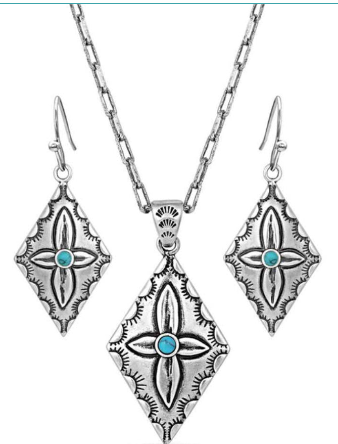 Montana Silversmiths Primally Etched Jewelry Set Women's Montana Silversmiths