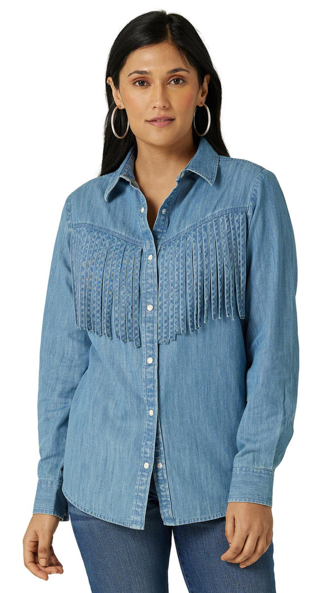 Wrangler® Retro® Top Indigo Double C Western Supply
